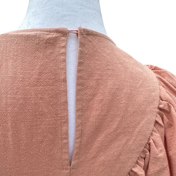 Zara Top Size Small Sleeveless Crew Neck Deep V Ruffle Embellishment - Picture 4 of 6